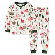 Burt&#39;s Bees Baby&reg; Holiday Village Organic Cotton T-Shirt and PJ Pant Set in Cream