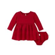 Burt's Bees Baby&reg; 2-Piece Pointelle Dress and Diaper Cover Set in Red