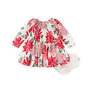 Burt&#39;s Bees Baby&reg; Blooming Poinsettia Bubble Dress in Red/Pink