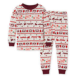 Burt's Bees Baby® 2-Piece Seasons Greetings T-Shirt & Pant PJ Set in Cream/Red