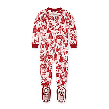 Burt&#39;s Bees Baby&reg; Newborn Woodland Winter Organic Cotton Footed Pajama in Cardinal. View a larger version of this product image.