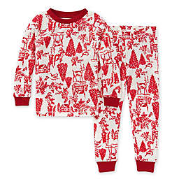 Burt's Bees Baby® Size 4T 2-Piece Woodland Winter Organic Cotton Pajama Set in Cream/Red