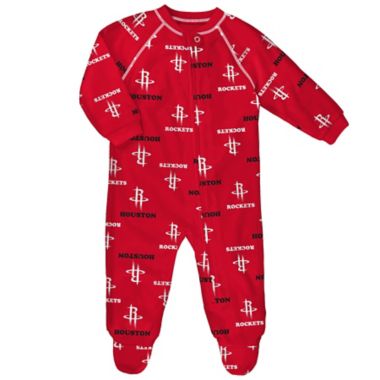 NBA Houston Rockets Size 24M Raglan Zip-Up Coverall in Red. View a larger version of this product image.