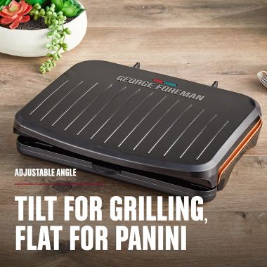 George Foreman&reg; 5-Serving Classic Plate Grill in Black. View a larger version of this product image.
