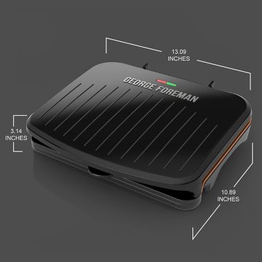 George Foreman&reg; 5-Serving Classic Plate Grill in Black. View a larger version of this product image.