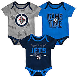 NHL Winnipeg Jets 3-Pack Game On Short Sleeve Creeper Bodysuits