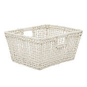 ComoLiving by Cosmopolitan 9.55-Inch Cotton Woven Storage Basket in White