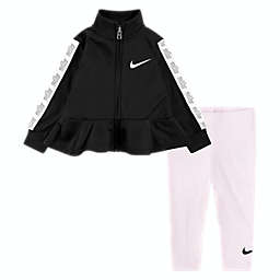 Nike® Size 2T 2-Piece Tricot Top and Legging Set in Black/Pink