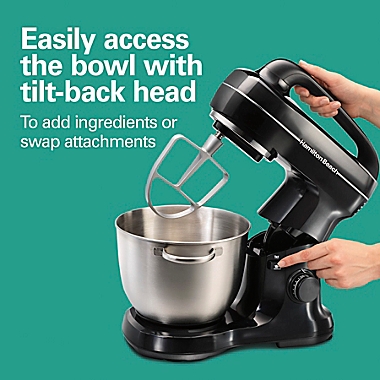 Hamilton Beach&reg; 4 qt. Stand Mixer in Black. View a larger version of this product image.