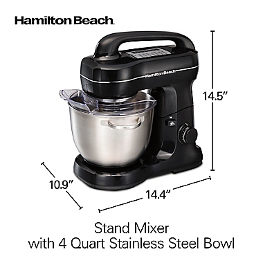 Hamilton Beach&reg; 4 qt. Stand Mixer in Black. View a larger version of this product image.