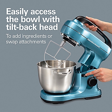 Hamilton Beach&reg; 4 qt. Stand Mixer in Blue. View a larger version of this product image.