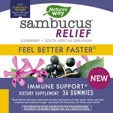 Nature's Way&reg; 36-Count Sambucus&reg; Relief Gummies. View a larger version of this product image.