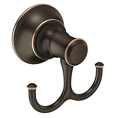 Moen&reg; Ashville&trade; Double Robe Hook in Mediterranean Bronze. View a larger version of this product image.