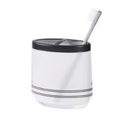 Everhome&trade; Stripe Toothbrush Holder in Black/White