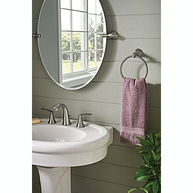 Moen&reg; Darcy Press &amp; Mark Towel Ring in Brushed Nickel. View a larger version of this product image.