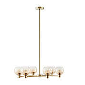 INK+IVY Blaire 6-light Ombre Globe Chandelier in Antique Brass/Amber