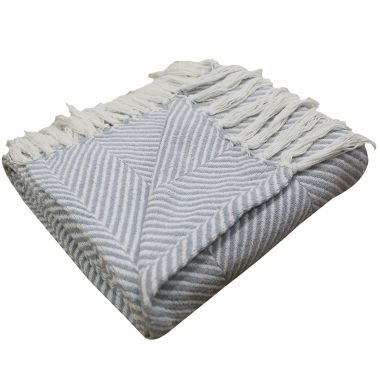 Everhome&trade; Herringbone Fringe Throw Blanket in Ether. View a larger version of this product image.
