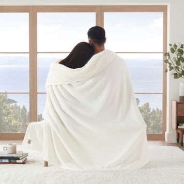 UGG&reg; Avery Throw Blanket For Two in Snow. View a larger version of this product image.