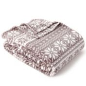 Winter Wonderland Holiday Fairisle Twin Throw Blanket in Grey