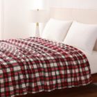 Alternate image 1 for Winter Wonderland Holiday Plaid Plush Full/Queen Throw Blanket in Red