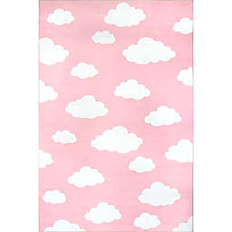 nuLOOM Lilia Machine Washable Clouds 4' x 6' Area Rug in Pink
