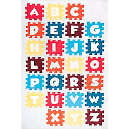 nuLOOM Peri Machine Washable Alphabet Blocks Mulitcolor 3' x 5' Area Rug