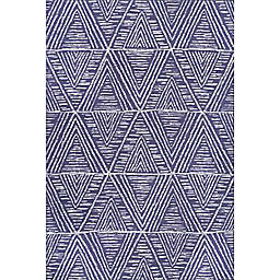 nuLOOM Nelle Tribal Machine Washable Indoor/Outdoor 8' x 10' Area Rug in Blue