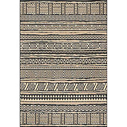 nuLOOM Abbey Tribal Striped Indoor/Outdoor 5' x 8' Area Rug in Charcoal