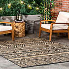Alternate image 1 for nuLOOM Abbey Tribal Striped Indoor/Outdoor 4&#39; x 6&#39; Area Rug in Charcoal