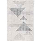 nuLOOM Kerrie Modern Triangles Machine Washable 4&#39; x 6&#39; Area Rug in Beige/Grey