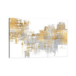iCanvas Dynamic Gold on Grey I 26-Inch x 18-Inch Gallery Wrapped Canvas Print Wall Decor