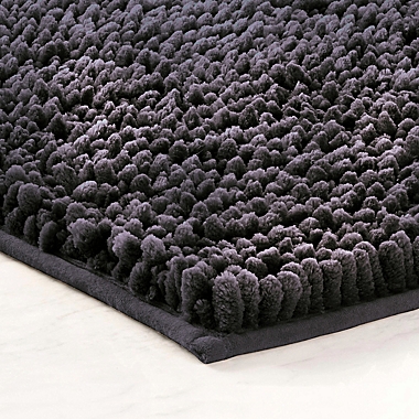Laura Ashley&reg; Butter Chenille 17&#39;&#39; x 24&#39;&#39; Bath Rug in Charcoal. View a larger version of this product image.