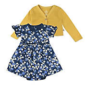 Honest&reg; 2-Piece Party Dress and Cardigan Set in Navy/Gold