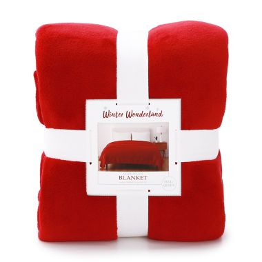 Winter Wonderland Holiday Solid Full/Queen Throw Blanket in Red. View a larger version of this product image.