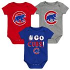Alternate image 0 for MLB Chicago Cubs Newborn 3-Pack Born To Win Short Sleeve Creeper Bodysuits