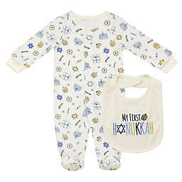 Baby Starters® 2-Piece "My First Hanukkah" Footie Pajama and Bib Set