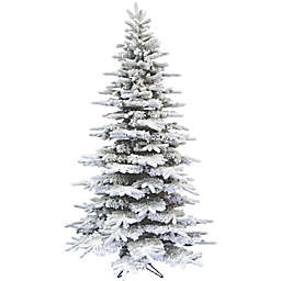 Fraser Hill Farm 6.5-Foot Flocked Mountain Pine Christmas Tree in Snow