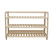 Squared Away&trade; 3-Tier Foldable Shoe Rack in White Wash