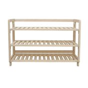 Squared Away&trade; 3-Tier Foldable Shoe Rack in White Wash