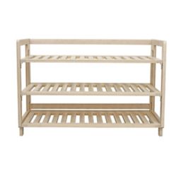 Squared Away™ 3-Tier Foldable Shoe Rack in White Wash