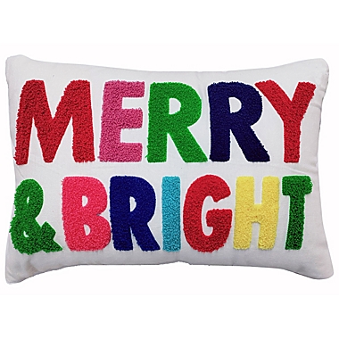 H for Happy&trade; Merry &amp; Bright Oblong Throw Pillow. View a larger version of this product image.