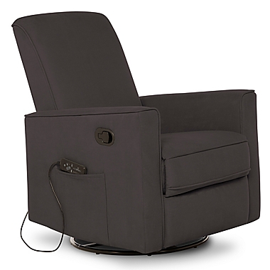 evolur&trade; Raleigh Glider with Massager in Charcoal. View a larger version of this product image.