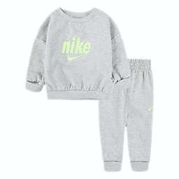 Nike® Size 6M E1D1 2-Piece Crew Neck Sweater and Pant Set in Heather Grey