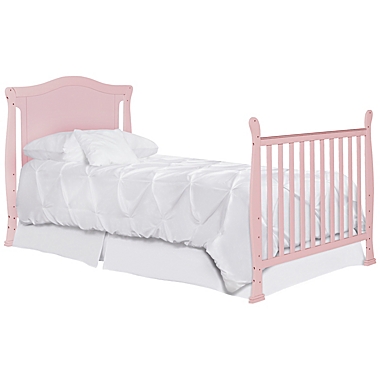 Dream On Me Naples Full Panel 4-in-1 Convertible Mini Crib in Pink Blush. View a larger version of this product image.