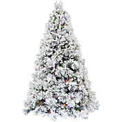 Fraser Hill Farm&reg; 6.5-Foot Sugar Hill Pine Snowy Christmas Tree with Colored LED Lights
