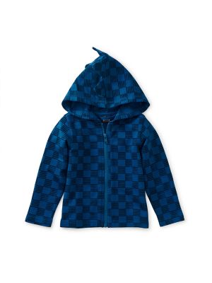 Tea Collection Spike Out Baby Hoodie in Blue