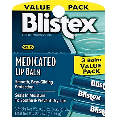 Blistex Medicated .15 oz. 3-Pack Lip Balm. View a larger version of this product image.