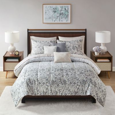 Beautyrest&reg; Vail 10-Piece Watercolor Ombre Queen Comforter Set in Neutral