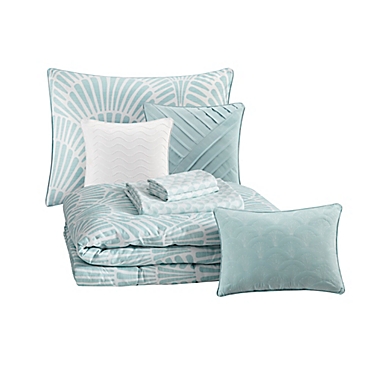 Beautyrest&reg; Conway 10-Piece King Comforter Set in Aqua. View a larger version of this product image.