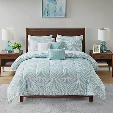 Beautyrest&reg; Conway 10-Piece Queen Comforter Set in Aqua. View a larger version of this product image.